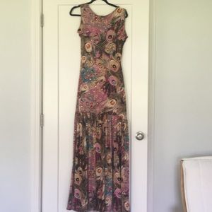 Beautiful Peacock Design Long Dress